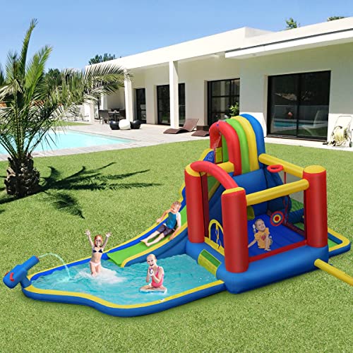 BOUNTECH 9 in 1 Inflatable Water Slide